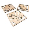CHIC&CHARM Set of 8 Wooden Leaf Shaped Coasters - Perfect