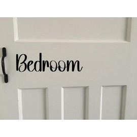Home Door Sign Stickers - Waterproof Vinyl Decal - Fun Gifts - Black Wall Art - Decorative Accessory - Toilet - Kitchen - Living Room (3 Bed House Pack)