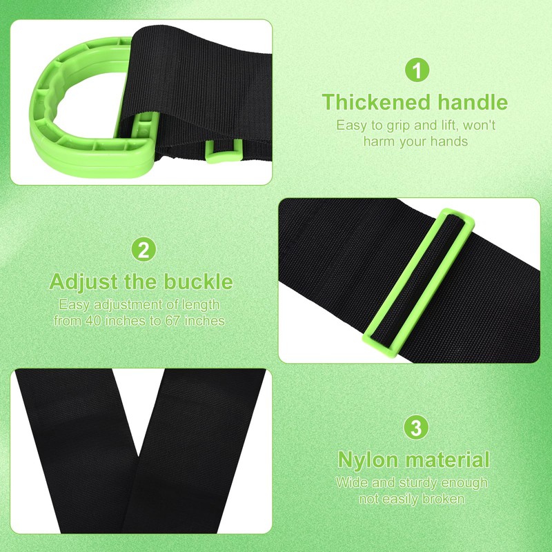 Vesaneae 2 PCS Adjustable Lifting Moving Straps, Lifting Straps with