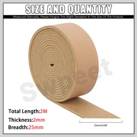 Swpeet Light Camel 1 Inch Wide 80 Inches Leather Strap, Single Sided Full Grain Leather Strips Cord String, Long Flat Leather Belt Strips Ideal for DIY Craft Projects, Clothing, Jewelry, Wrapping