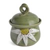 MudWorks Pottery White Daisy Garlic Keeper, Handmade in the USA