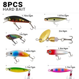 Fishing Gear Kit: Professional Lures Set with Tackle Box - Freshwater & Saltwater Combo for Bass, Trout, Salmon | Hard, Soft, Rotating Baits, Spinner Lures, Metal Spoons + Minnow for Beginners