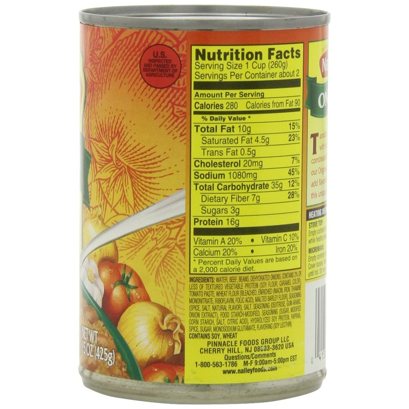 Nalley Chili Onion with Beans, 14-Ounce Cans (Pack of 8)