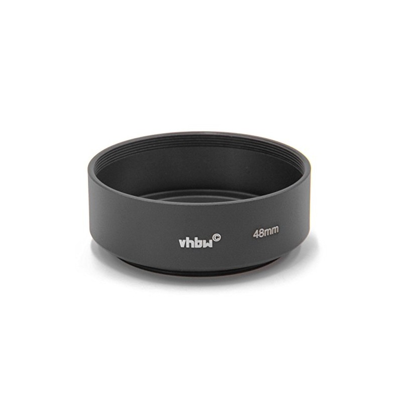 vhbw Metal Lens Hood 48 mm Black Style B Compatible