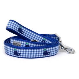The Worthy Dog Gingham Whales Leash for Dog Made of Nylon - Dog Leash for Walking Comfortable Strong Leash for Pet Dog Blue Size- Small