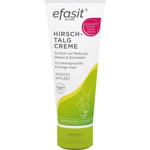 efasit Deer Tallow Cream 75 ml - Deer Tallow Foot Cream Protects Against Friction, Blisters and Calluses, Also Suitable as Deer Tallow Sports Cream, Wounds Rubbing is Prevented