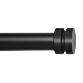 Truseren Black Curtain Rods for Windows 28 to 88 Inch, Modern 1 Inch Heavy Duty Window Drapery Rods With Simple End Cap Finials for Home Indoor,Ourdoors