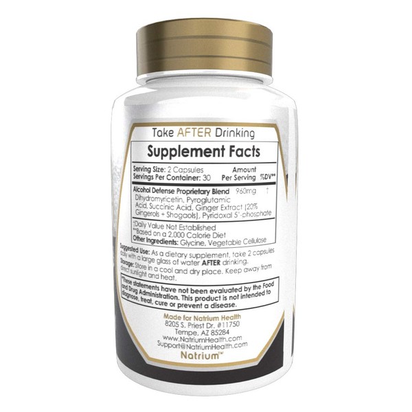 Alcohol Defense Capsules | 120 Count | Promotes Healthy Alcohol