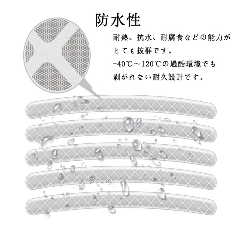 Reflective Tape, Ultra Thin, 20 Sheets, For Bicycle Spokes, Curved