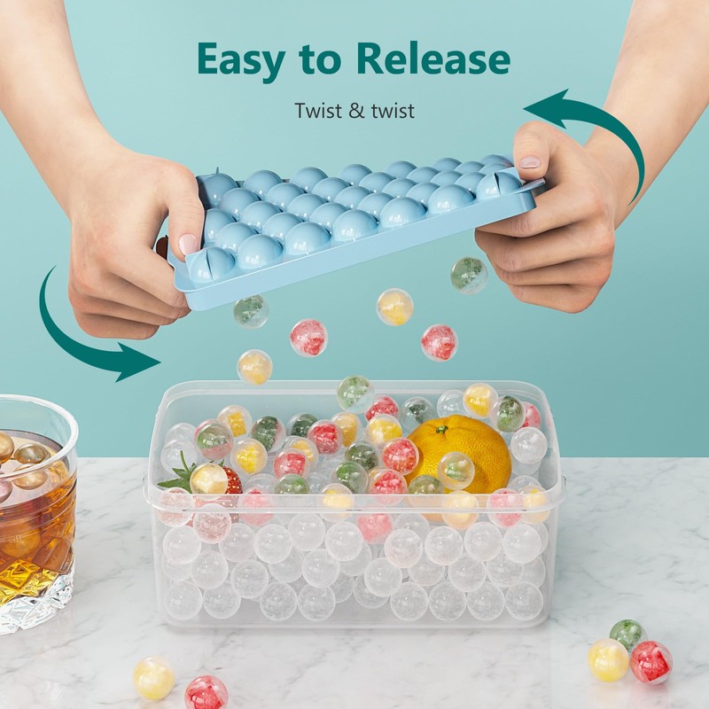 Optish 3 Pack Ice Trays for Freezer, 99 PCS Ice
