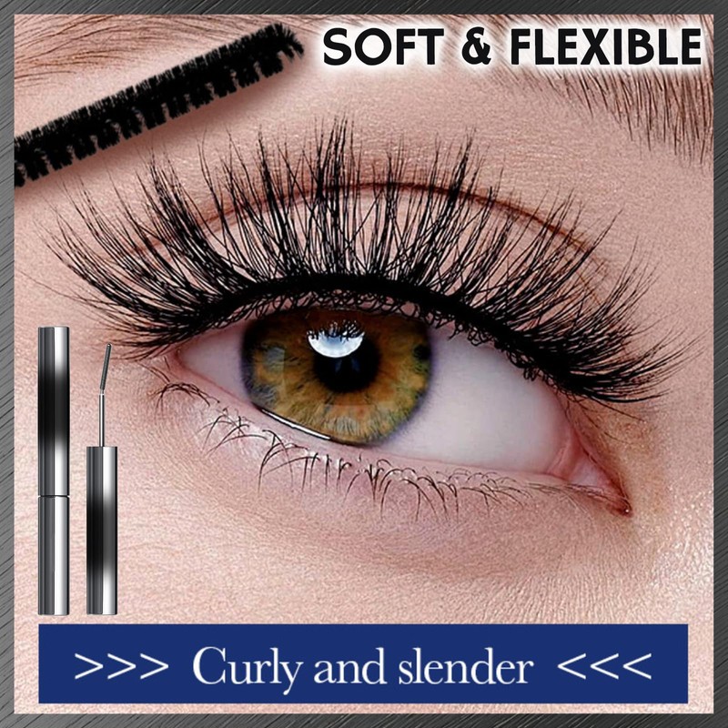 Black 3D Waterproof Hairless Mascara, Washable Ultra-thin Metal, Long Lasting