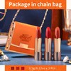 Matte Lipstick Set 3 Colors Lip Stick with Orange Chain