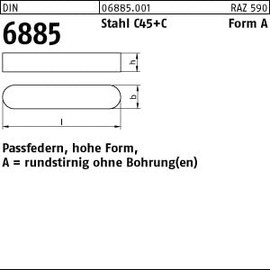 100 Key Springs DIN 6885 C45K A 4x4x10 Steel