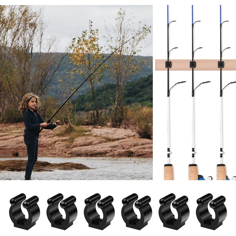 WADY Fishing Pole Rod Holder Clips - 20 Pieces Rubber