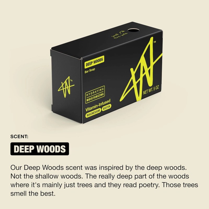 W by Jake Paul Hydrating Moisturizing Soap Bar Deep Woods,