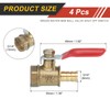 uxcell 4Pcs Brass Water Mini Ball Valve Shut Off Switch,