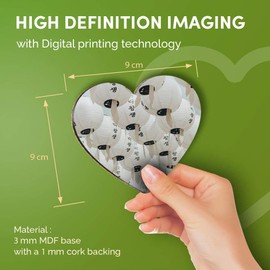 Destination Vinyl ltd Great Coasters (Set of 4) Heart - Paper Lanterns Seoul South Korea Drink Glossy Coasters/Tabletop Protection for Any Table Type #45987