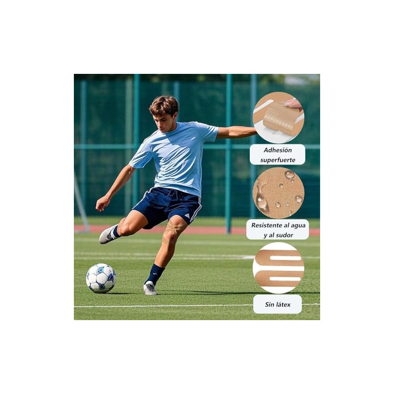 Mythya Cinta Kinesiologica para Rodilla 12 Piezas, Kinesiologia Profesional Resistente