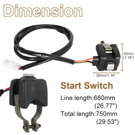 RUTU Engine Start Switch Kill Switch Waterproof Motorcycle Handlebar Switch Push Button Mounting Brackets for 50cc 110cc 125cc 150cc Dirt Pit Bike Motorcycle ATV UTV Mini Bike 2 Pieces