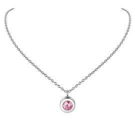 October Birthstone Necklace Pink Crystal Pendant Necklace For Women