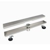 TECFORG 24 Inch Linear Shower Drain Brushed Recatngular Floor Drain,SUS304
