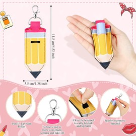 Abbylike - 20 soportes para lápiz labial, llavero para bálsamo labial, soporte para lápiz labial, organizador para lápiz labial, llavero a granel, bolsa portátil para lápiz labial con gancho para