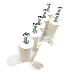 Shutter Stops 40 mm / 28 mm Closed / Open, White or Grey Including Screw and Washer (4 Pairs 40 mm White Closed)