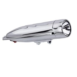 ALTALINE Bicycle Front Fender Torpedo Style Bullet Head Light in Chrome