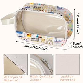 American Musical Inspired Clear Makeup Bag for Musical Theater Lover (HamilEra Cbag EU)