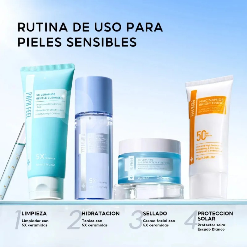 PAPA FEEL Protector Solar Fps50 PA++++ Con centella, Niacinamida, glutathione,