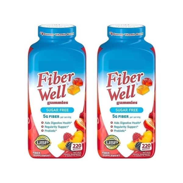 Vita Fiber Well Gummies, Sugar Free, Peach, Raspberry & BlackBerry