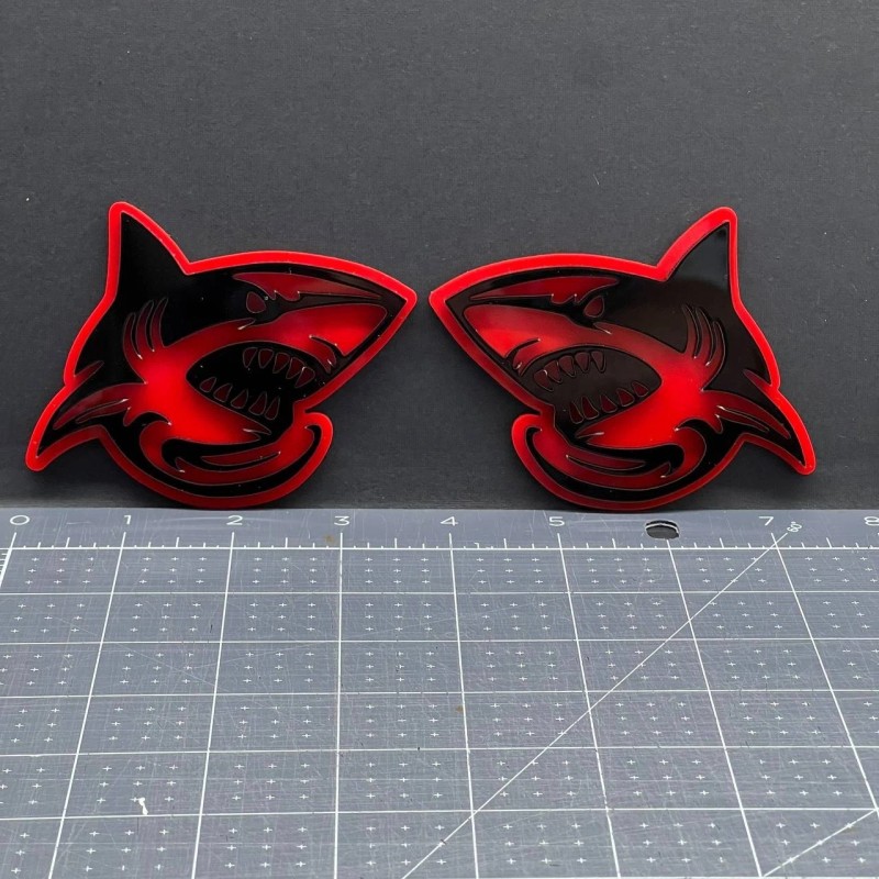 Emblem Badge 2PCS Shark Emblem Badges – 3D Aggressive Racing