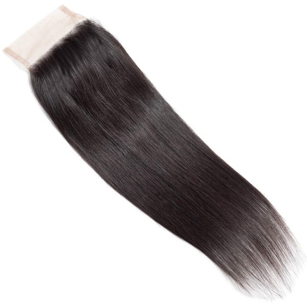BLACKMOON HAIR 4"×4" Free Part Lace Closure Straight 150% Density Unprocessed Virgin Brazilian Virgin Human Hair Top Lace Closure (18 inch)