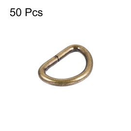 sourcing map Metal D Ring 0.39"(10mm) D-Rings Buckle for Hardware Bags Belts Craft DIY Accessories Bronze Tone 50pcs