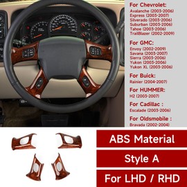 4PCS Car Trim Cover Decal Sticker Compatible with Chevy Silverado Suburban Tahoe Avalanche Express GMC Sierra Yukon Savana 2003-2006 / Trailblazer 2002-2009 Accessories (Style A, Woodgrain)