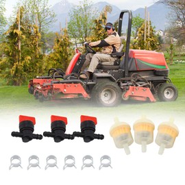 Yctze Garden Brush Cutter Fuel Gas Shut Off Valves, Filters & Clamps Accessory, Fits 5/16 1/4 Inch & 3/16 6mm Fuel Lines, Perfect for Lawn Mower & Small Engine