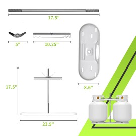 RVMATE RV Dual Propane Tank Mounting Rack for 20 lbs Tanks, for Travel Trailer Hitch Frame