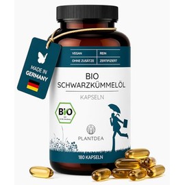 PlantDEA Organic Black Cumin Oil - 180 Vegan Capsules in 3-Month Supply - 1,000 mg Daily Dose - High Dose & Laboratory Tested - Black Cumin Oil without Additives
