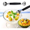 2-in-1 Edelstahl-Melonenballer, Melonenschaufel, geeignet für Wassermelonen, Cantaloupe-Eiscreme, bequemer rutschfester Griff,