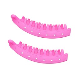 Curved Banana Clip Hair Clincher with Diamonds - Set of 2 - Hot Pink