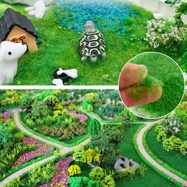 Mini Static Grass Flocking, Four Colors 8 Grass Mini Applicator for Flocking Machine, ABS Applicator with Anti-Slip Handle for DIY Scenic Modelling Sand Table Modelling Craft Tool