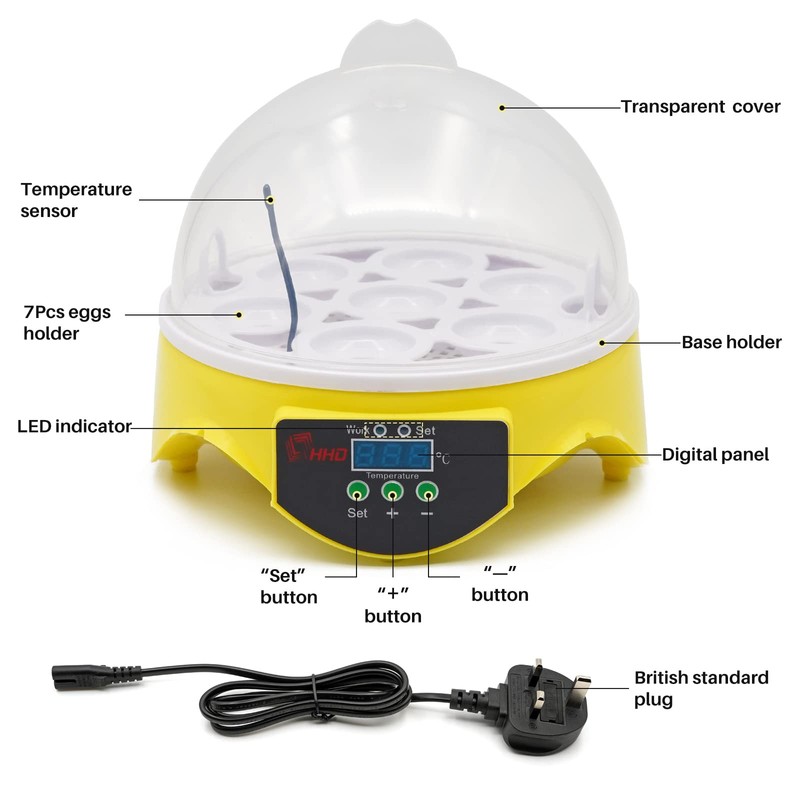 Yuecheng BREUAILY Mini 7 Egg Incubator Poultry Incubator,Fully Automatic chick