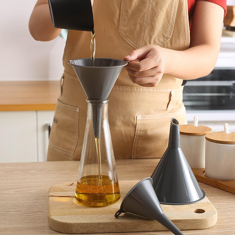 Plastic Kitchen Funnel Set of 3, Round Kitchen Funnels for
