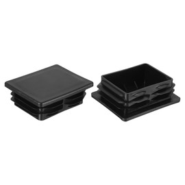 uxcell 2 Pcs Rectangle Tubing End Caps 4 x 3 5/32 Inch Plastic Hole Plugs Insert End Cap for Metal Tubing Post Chair Leg Table Bookshelves Furniture, Black