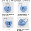 2 Pcs Pink Love Heart Shape Combination Padlock for Girls