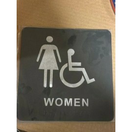 SETON M4893 8X8 WOMEN'S RESTROOM / BATHROOM SIGN BLACK & WHITE 690062
