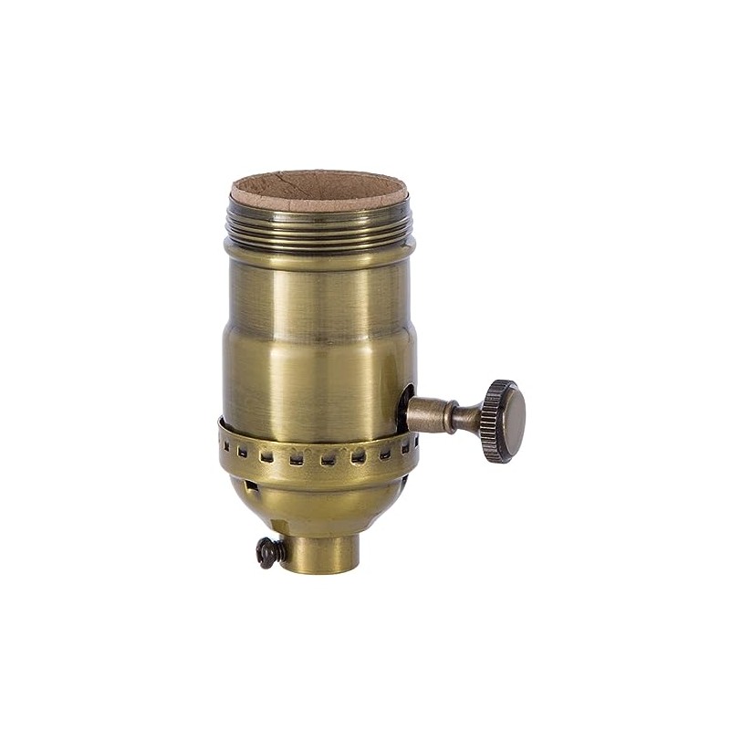 B&P Lamp Brass Turn Knob Early Electric Style Lamp Socket,