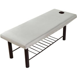 Massage Table Sheet, 27.56x74.8" Massage Bed Cover with Face Hole,Elastic All-Round Wrap Massage Bed Cover Washable Reusable Massage Table (Grey)