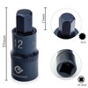 Juttzzei 1/2" Drive x H12 Hex Bit Socket, 12mm Allen