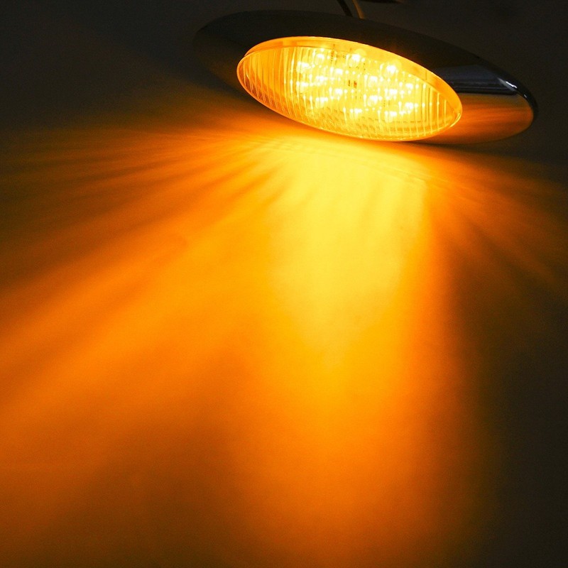 Partsam 10pcs 6.5" LED Marker Lights [DOT Approved], Oval Amber